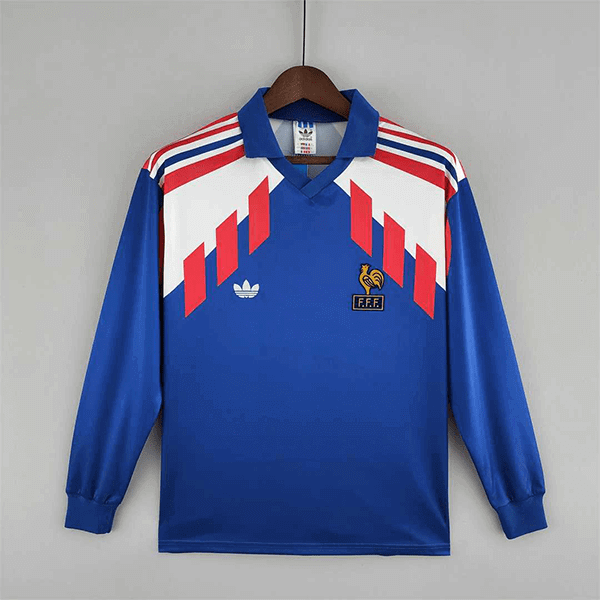 France Home Long Sleeve Jersey 88-90